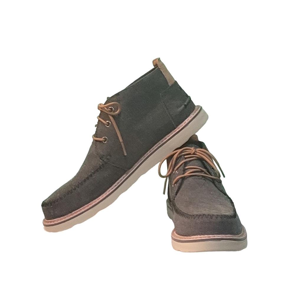Men Black Wash Canvas Chukka Boots By Tom's Size 10/Men Ankle Boots